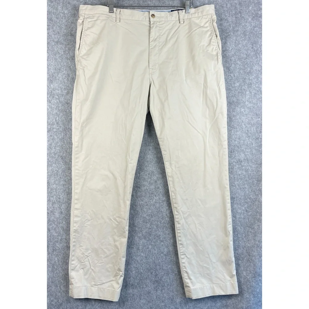 Polo Ralph Lauren Chino Pants Mens 42x34 Khaki Stretch Cotton Twill Classic Fit